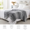 Cozzenity Throw Blanket, Grey Gradient Soft Cozy Fluffy Knitted Throw