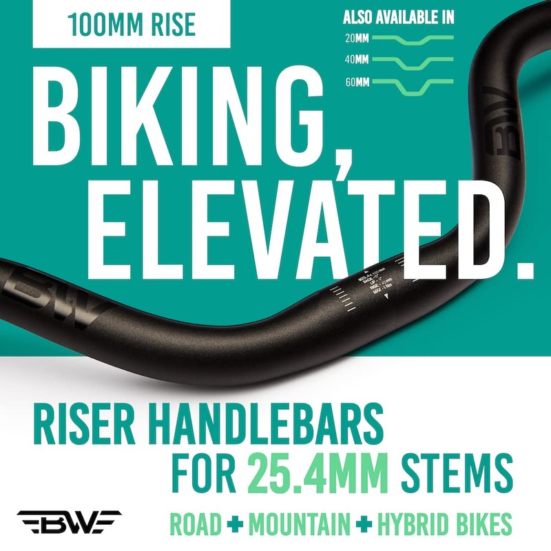 BW 100mm Riser Handlebar - Great for Mountain, Road, and