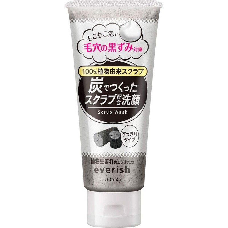 [Utena] Everywhere Charcoal Scrub Face Wash 135g x 3 pieces