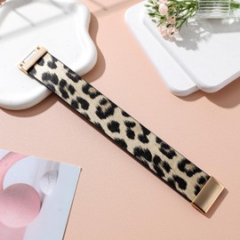 VALICLUD Leopard Print Wide Bangle Bracelet for Women Stylish Wrap Cuff Jewelry with Convenient Closure Comfortable Animal Print Accessory for Casual and Formal Outfits