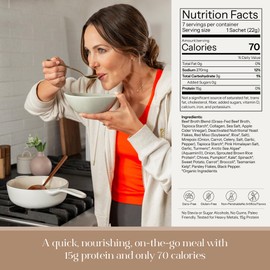 Kroma 24K Beef Bone Broth Powder - 10 Servings Jar, 7.8 Oz – 100% Grass Fed Gluten Free Powder - Collagen-Rich High Protein Broth w/Organic Ingredients - Animal Based Protein for Gut Health & Joint Support