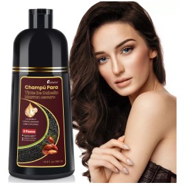 Kaisasa® Shampoo Con Tinte Cubre Canas Con Aceite De Argán - Marron Oscuro