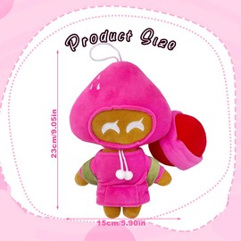 RFJYGWQM Sha-dow Milk Cookie Plush, Cookie Run Kingdom Plush, Cartoon Mushroom Plush Toy, Cute Stuffed Animal For Kids & Fans, Home Plush Pillow Decoration