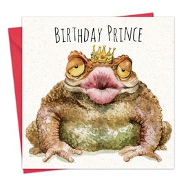 Twizler Funny Birthday Card for Men - Frog Prince - Male Humor Happy Birthday Card for Him - Husband Boyfriend - Dad Son Brother