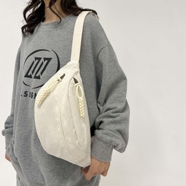 Micmores Women's Shoulder Bag, Bum Bag, Small, Fashionable Cord Crossbody Bag, Stylish & Practical Chest Bag, Belt Bag, Waist Bags for Outdoor Sports, Travel, Running, School, brown, Fashion, casu