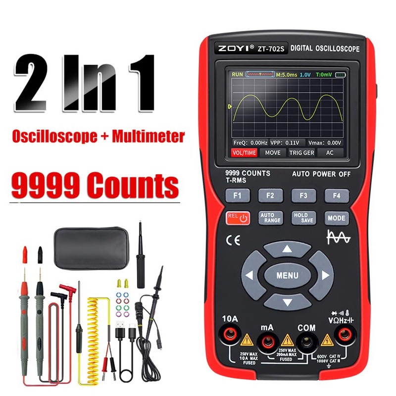Mingzhe Multimetro de Osciloscopio Digital 2 en 1, tasa de
