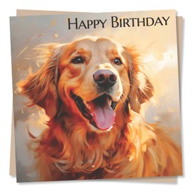 Beautiful Labrador Painting Happy Birthday Card - Special Card For Family and Friends - Dog Lovers - Heartfelt Greetings Wish for Women, Men - Made in UK