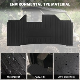 SAUTVS TPE Floor Mat for Kawasaki Mule, Rubber Front Row Floor Liner All Weather Protection Slush Mat for Kawasaki Mule 600 610 SX 4X4 2005-2025 Accessories (1PCS, Replace #KAF600-029)
