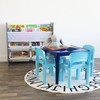 Humble Crew, Multi-Blue Kids Lightweight Plastic Table and 4 Chairs