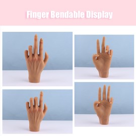 Mano de práctica de silicona para uñas acrílicas, manos de maniquí para práctica de uñas con soporte ajustable, mano falsa de tamaño real para uñas, principiantes, artistas de salón de uñas