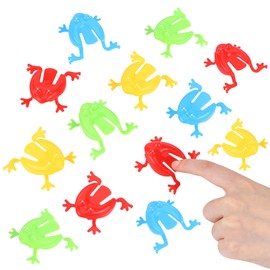 30 Pieces Jumping Frog Toy Frog Bouncy Game, Finger Press Toy Bouncing for Birthday Party Favours Easter Goody Bag Fillers (Random Colour)