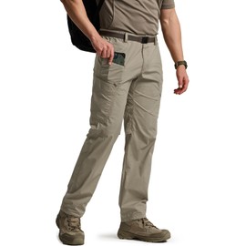 CQR Men's Quick Dry Tactical Pants, Water Resistant Outdoor Pants, Lightweight Stretch Cargo Work Hiking Pants, Runyon Cargo Pants Sandstorm, 32W x 30L