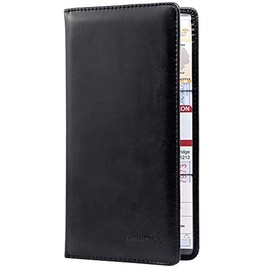 CANOPUS Car Registration and Insurance Holder, PU Leather Card Holder, Vehicle Glove Box Organizer for Auto, SUV, Truck, Black