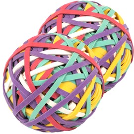 AOUOU 2 Pack Rubber Bands Ball 80mm Wide 3mm About 300pcs 5 Colors,for Office School Home Strong Elastic Band Loop Office Supplies