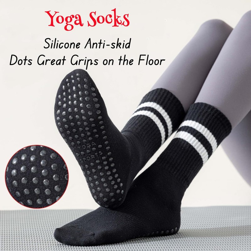 3pairs Women Yoga socks, Pilates socks,anti-slip particles with cushioning effect,silent