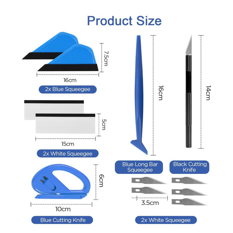 AiQInu Kit di 7 Pcs Attrezzi di Installazione di pellicole