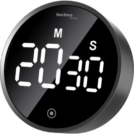 technoline Modern Kitchen Timer Countdown Timer Digital Round Lighting (ECO) Touch Glossy Black