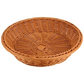 RT&BS Wicker Bread Baskets for Serving, Woven Vegetable Baskets, Hand Woven Fruit Basket for Kitchen, Store, Restaurant, Outdoor, Party (Brown, M)