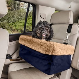 Devoted Doggy Deluxe Dog Car Seat, Dog Booster Seat Fits Pets up to 15lbs, Padded Cushioning, Adjustable Straps, Metal Frame Encasing, Installs in Seconds, Collapsible Canvas and Easy to Clean