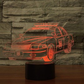 HPBN8 Ltd Kreative Polizei Auto Lampe Nachtlicht 7/16 Farbwechsel Fernbedienung Berühren Schreibtisch-Nacht licht mit USB-Kabel Kinder Weihnachten Geburtstagsgeschenke