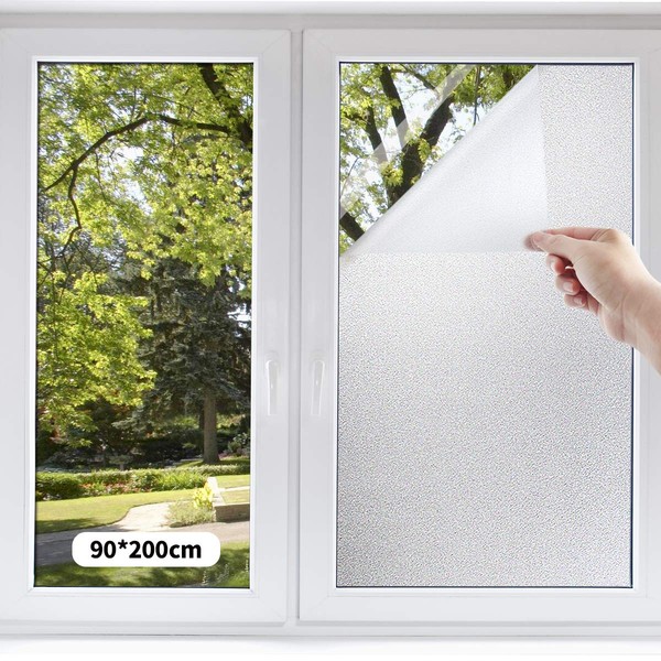 PROTEALL Window Film, Window Glass Film, Blindfold Sheet, Privacy Protection, Window Treatment Film, Condensation Reduction, Glass Shatterproof Sheet, Insulation Film, UV Protection, Repositionable, Frosted Glass Style, Condensation Reduction (Light Whit