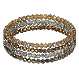 Uwiyo Women's Crystal Beads Bracelet, Boho Multilayer Stones Bracelet, Bohemian Crystal Beads Bracelet, Fashion Jewellery for Women, Girls, Girlfriend, Glass crystal, No Gemstone