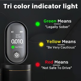 Portable breathalyzer for Alcohol,Breathalyzer TFT High Definition Screen,Quick Test and Get Results-Prevention of Drink Driving,USB-C Charging,Black,Breathalyzer Keychain