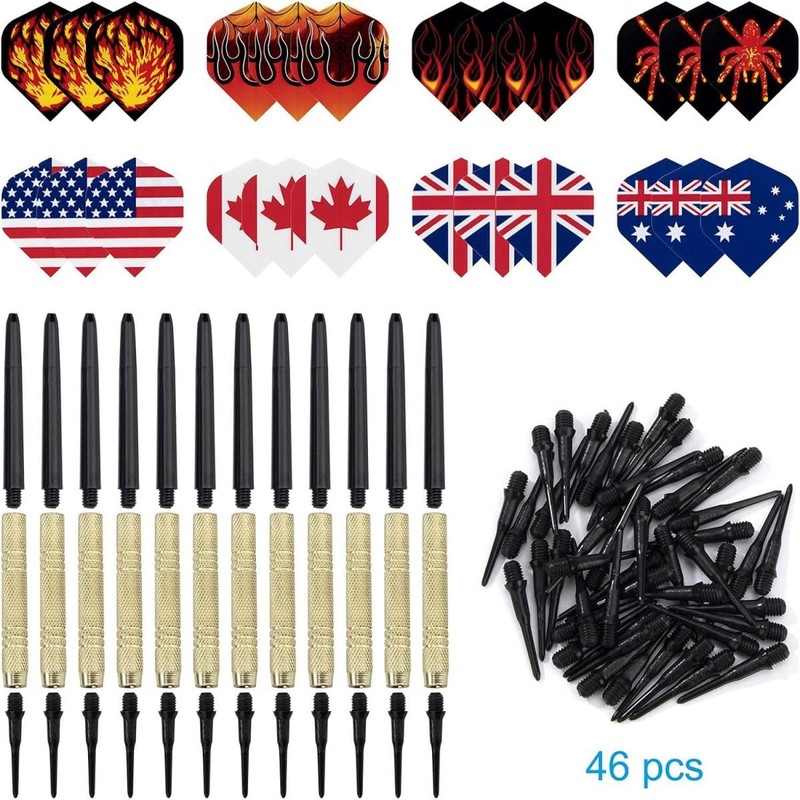 HRLORK 12 Packs Darts Set Plastic Soft Tip Darts Flights