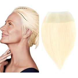 Meiverah scar human hair replacement Accidental burns without hair for men women Hairline Loss Straight Tape in Replacement Toupee (Light Blonde, 60#, 1.57"x3")