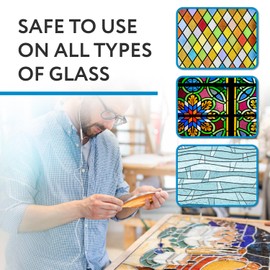 IMPRESA Liquid Zinc Flux for Stained Glass Supplies - 8 Oz Bottle - Water-Soluble Formula & Easy Cleanup - Brush Included - Compatible with Copper, Zinc & Lead Foil for Stained Glass Soldering