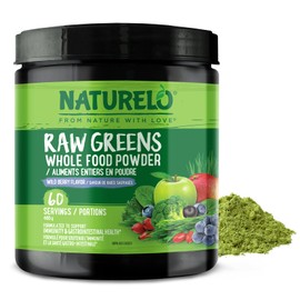 NATURELO NATURELO Raw Greens Superfood Powder - Wild Berry Flavor - Boost Energy, Detox, Enhance Health - Organic Spirulina - Wheat Grass - Whole Food Nutrition from Fruits & Vegetables - 60 Servings