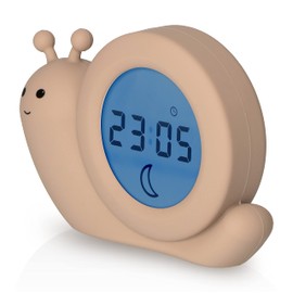 Alecto BC110BE Simon Educational Alarm Clock Children Sleep Trainer Children Night Light Learning to Sleep and Wake Up with LED Children's Alarm Clock Taupe, 95 x 140 x 45 mm
