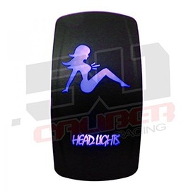 Rocker Switch ON/Off Blue LED Backlit - Head Lights - UTV, Auto, Boat [5359-A6]
