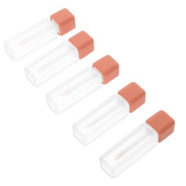 IWOWHERO 5Pcs Empty Lip Balm Tubes with Brush Head and Leak Caps Lightweight Durable Containers for DIY Lip Gloss Compact Travel Friendly Lipstick Bottles
