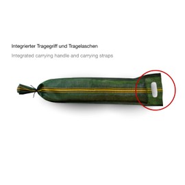 5 x Silo Sandbags Suitable for Flood Protection, 25 cm x 100 cm with Handle, Drawstring and Carry Handles, Silo Bags for Filling, UV-Resistant High-Quality Monofilament Fabric