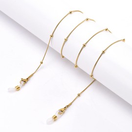 EPIRORA Glasses Chain for Women Men - Sunglasses Strap Face Mask Holder Lanyard Snake Chain, Anti-lost String for Glasses Retainer (Gold-bead)