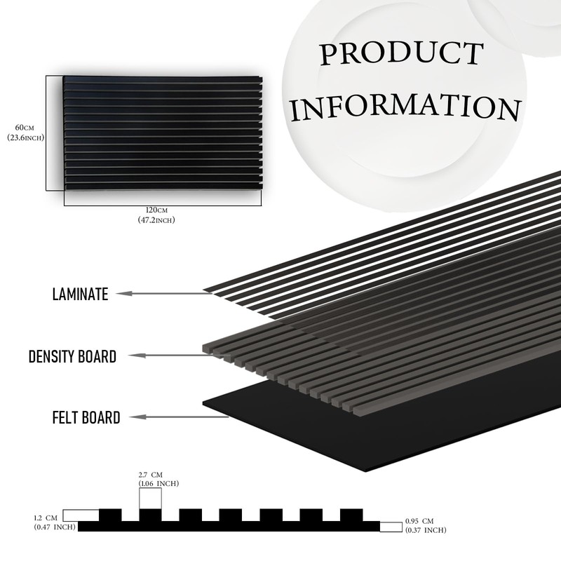 Oxdigi Wood Slat Wall Panel 23.6" X 47.2" - 4