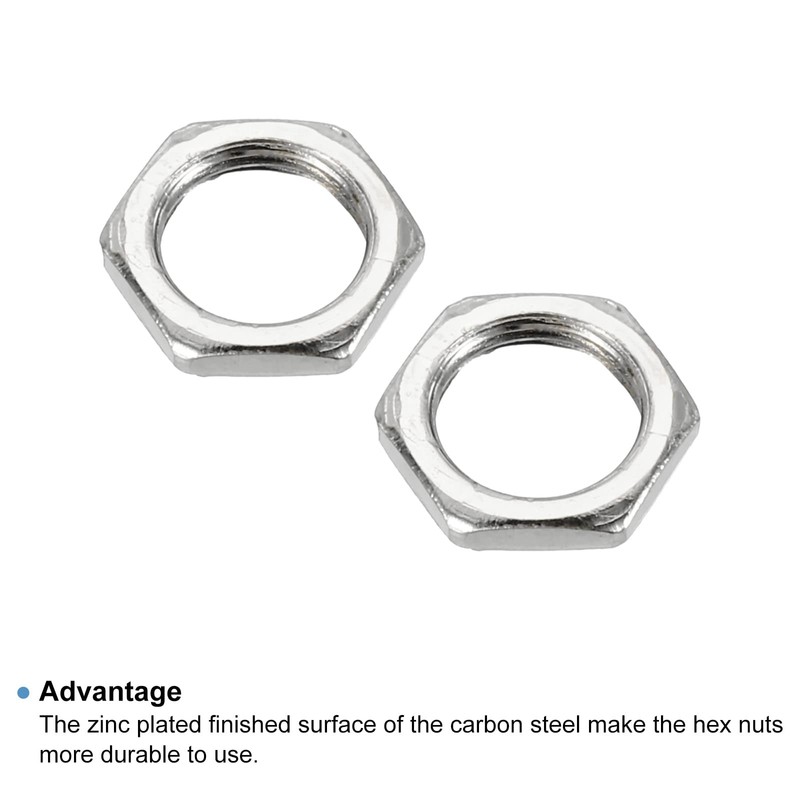 PATIKIL 30pcs M9 x 0.75 Steel Hex Nuts Metric Thread