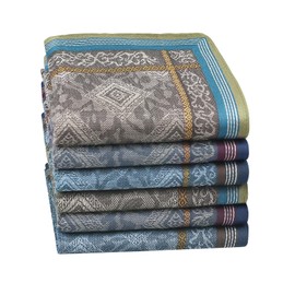 HOULIFE Hankerchieves Men, Cotton Men’s Handkerchiefs, Soft Cotton Hankies (Mixed-6 PCS)