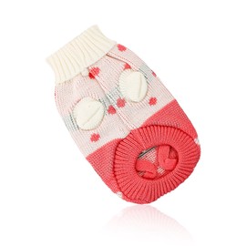 Rumyve Strawberry Cat Sweater,Winter Clothing Warm Pet Cat Clothing,Cute Knit Pet Cat Warm Clothing(XS)