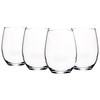 Home Essentials Stemless Red Wine Glass (Set of 4), Black