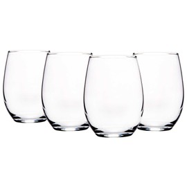 Home Essentials Stemless Red Wine Glass (Set of 4), Black