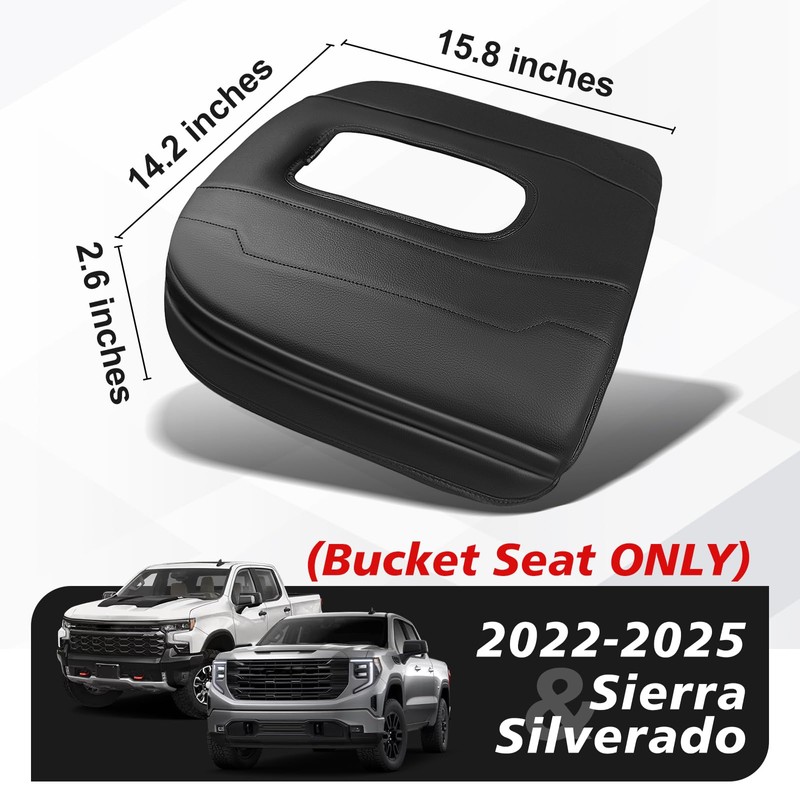 Muslogy Center Console Armrest Cover Fit for Chevy Silverado &