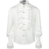 VATPAVE Mens Ruffle Pirate Shirts Medieval Renaissance Cosplay Costume Steampunk