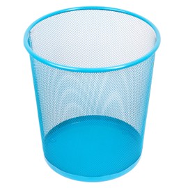 Leviatan Office Waste Paper Bin, 12 L, Wire Mesh Waste Paper Bin, Metal Office Bin, Mesh Round, Blue