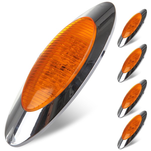 LBRST 5x 6.5 LED Marker Lights Oval Amber LED Side
