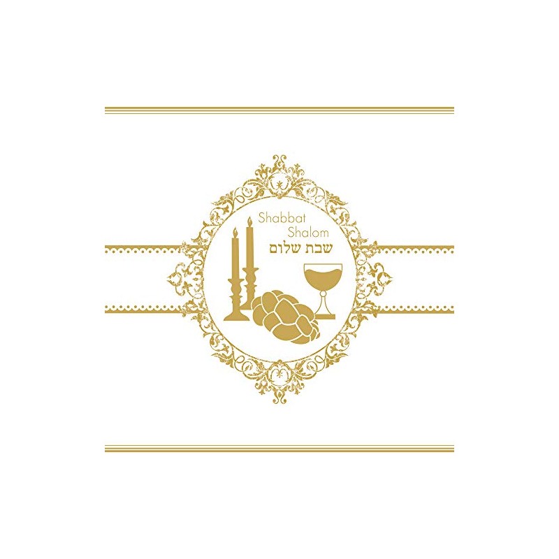 20 Napkins Shabbat Shalom Gold / Sabbath / Festival /