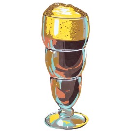 Handmade Root Beer Float Fountain Drink Cut Out Metal Sign 5x12