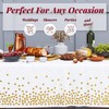 4 Pack Disposable Plastic Tablecloth, Gold Stamping Dot Rectangular Table