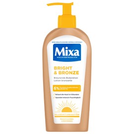 Mixa Bright & Bronze Self-Tanning Body Lotion with 6% Glycerin & Shea Butter, Natural Self Tanning for Face and Body, Moisturising Body Lotion for Sensitive Skin, 250 ml